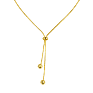 18K Gold Plated Geometric Bead Elastic Necklace – Minimalist Fashion Jewellery