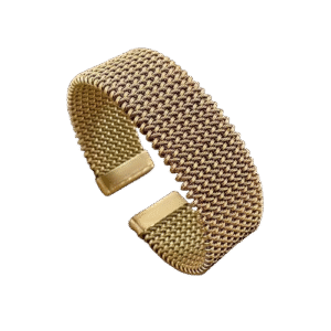 18K Gold Plated Wide Stainless Steel Bracelet for Women – Waterproof & Colorfast