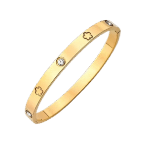 Minimalist 18K Gold-Plated Rhinestone Bracelet – Elegant Open-Clasp Bangle for Women, Chic Casual & Party Wear Jewelry