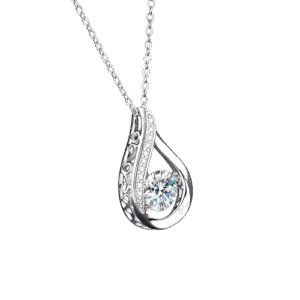 AuraBling 1 Carat Moissanite Pendant Necklace in S925 Sterling Silver – Unisex Luxury Jewellery