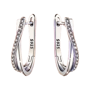 925 Sterling Silver Twisted Zirconia Earrings – Bold Fashion Jewellery for Women